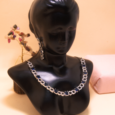 stylish blue necklace set