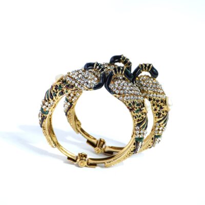Gold-Plated Multi-Color Peacock Design Imitation Bangles
