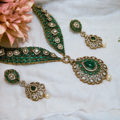 ruby kundan necklace set