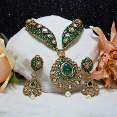 ruby kundan necklace set