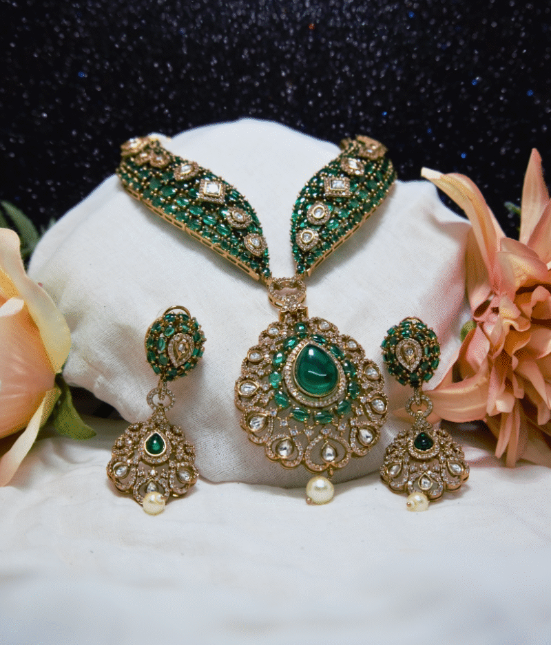 ruby kundan necklace set
