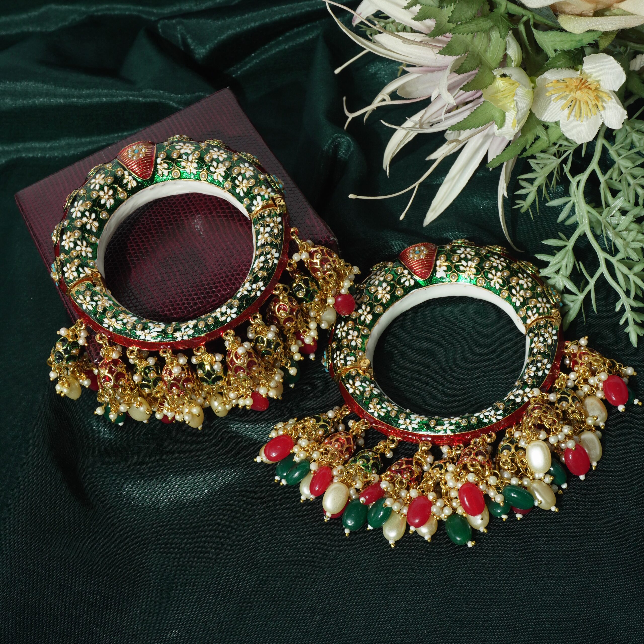 premium multiclour Prearls rajwada bangles