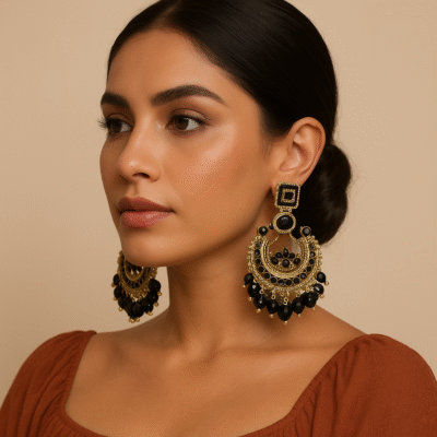 Elegant Portrait with Chandelier Earrings