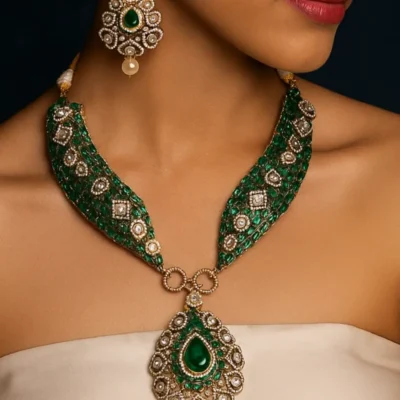 all that glitters polki necklace set for bride