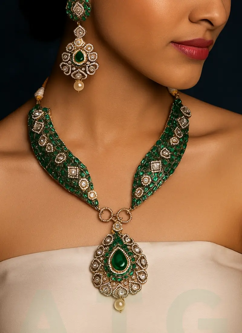 all that glitters polki necklace set for bride