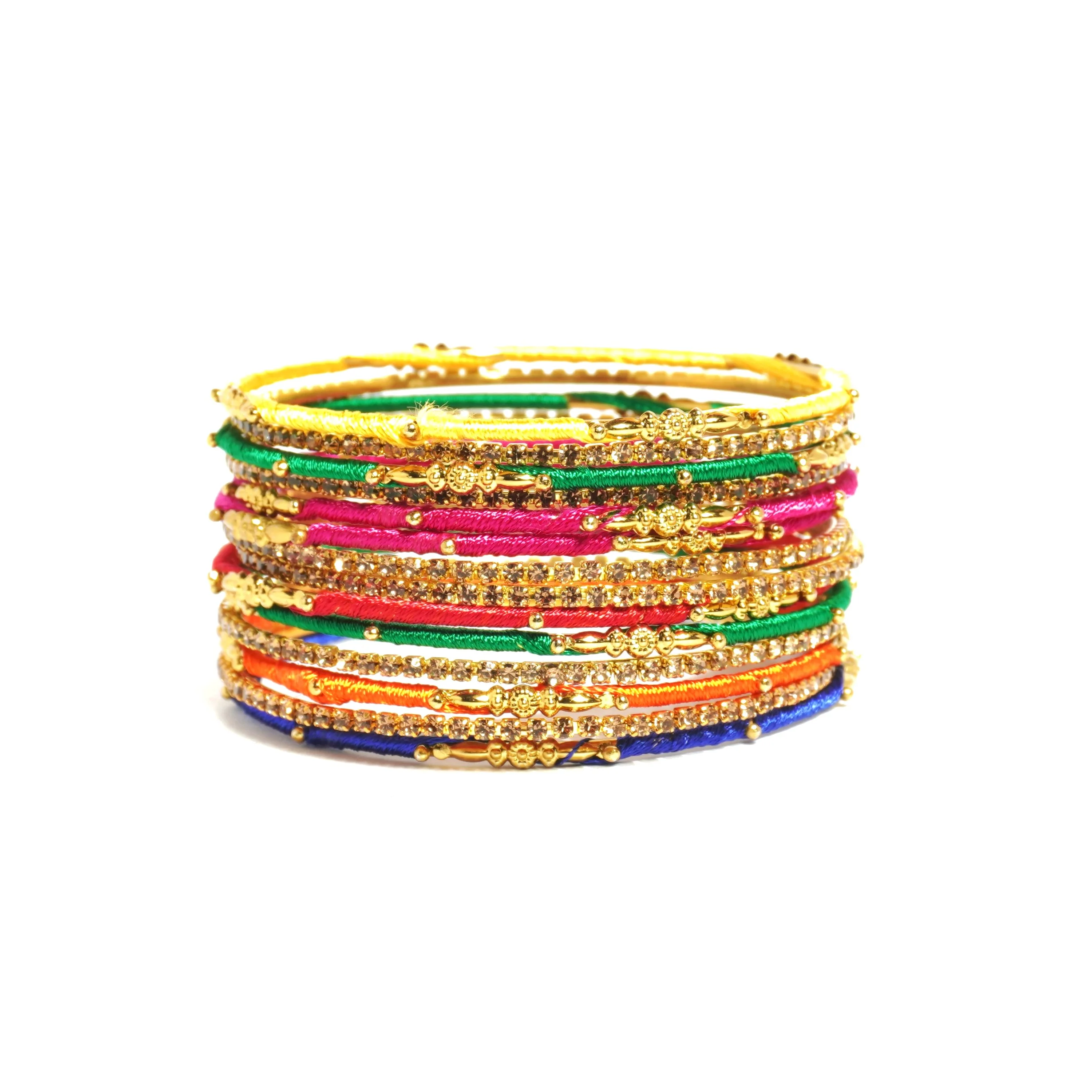 Multicolor Silk Thread Bangles Set