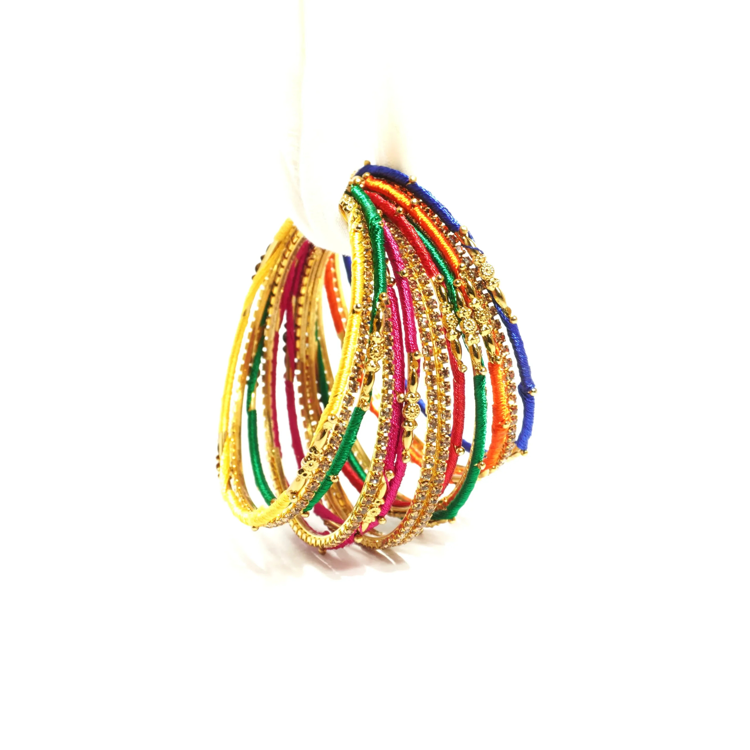 Multicolor Silk Thread Bangles Set