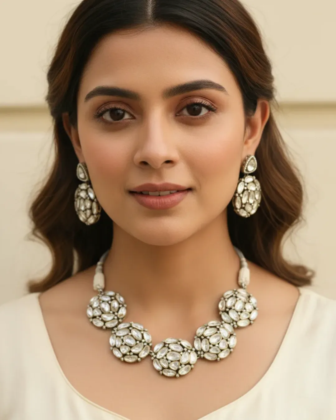 Antique Kundan Choker Necklace Set