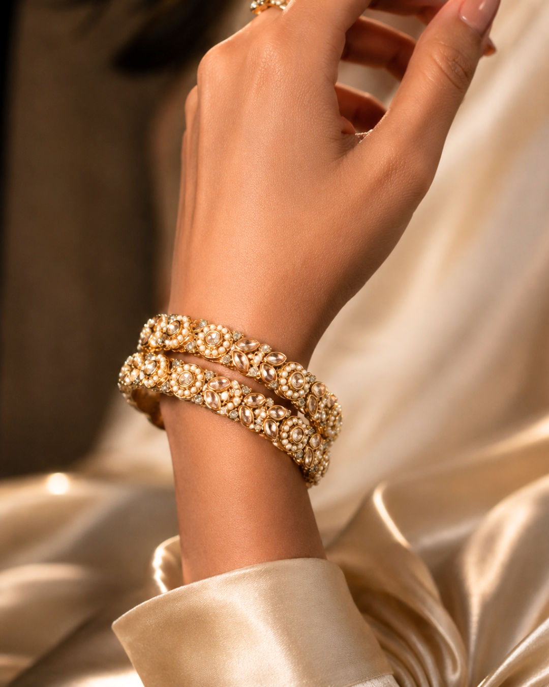 Handcrafted Polki Bangles — All That Glitters