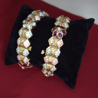 Meenakari Gold-Plated Bangles