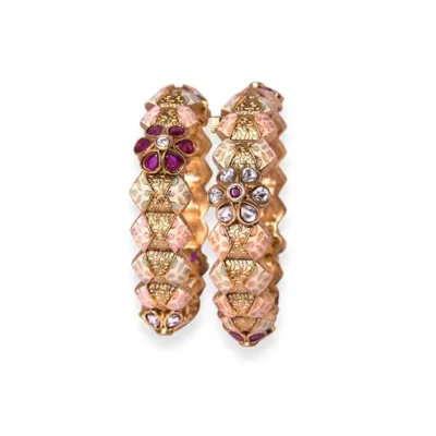 Meenakari Gold-Plated Bangles