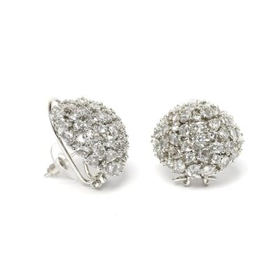 dome shaped CZ stud earrings for wedding and festive wear