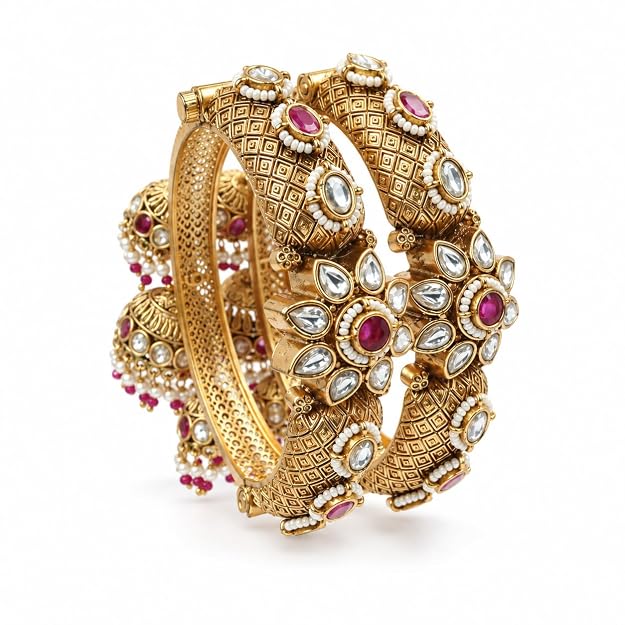 Antique Kundan Bangle Set for Women