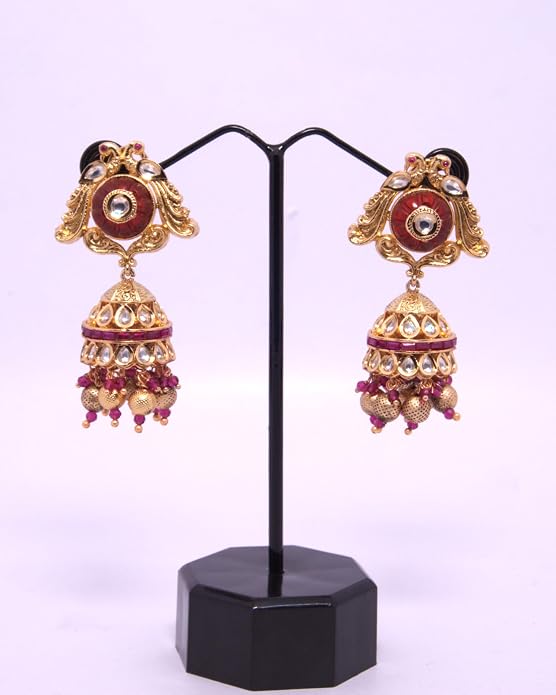 Antique Kundan-Style Long Necklace - Image 3