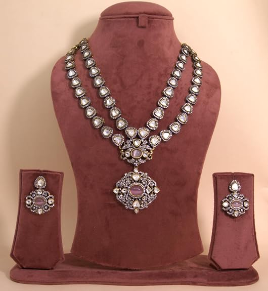 Double-Layer Kundan-Style Necklace | Bridal Wedding Jewellery - Image 2