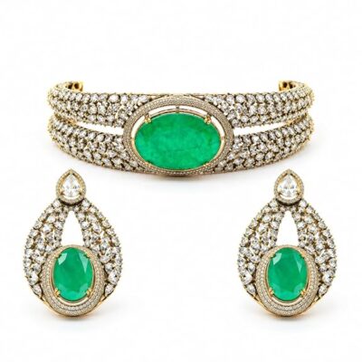 Emerald Green Choker Polki Necklace
