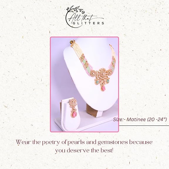 Antique Kundan-Style Pastel Bridal Jewellery - Image 4