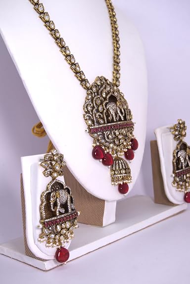 Elephant Kundan Necklace | Traditional Jewellery - Image 3