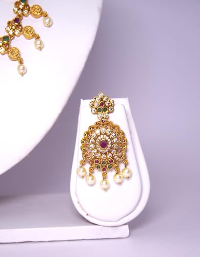Antique Jadau Kundan Necklace Set - Image 4