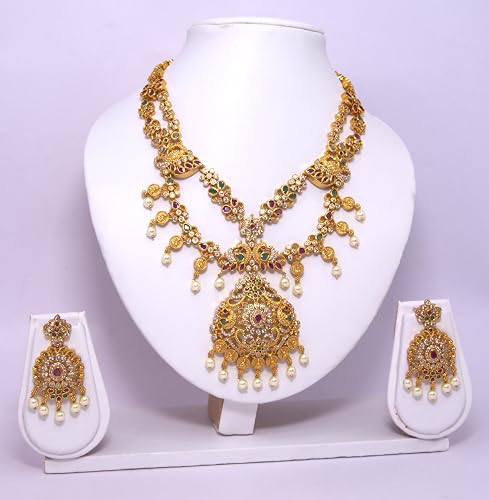 Antique Jadau Kundan Necklace Set - Image 2