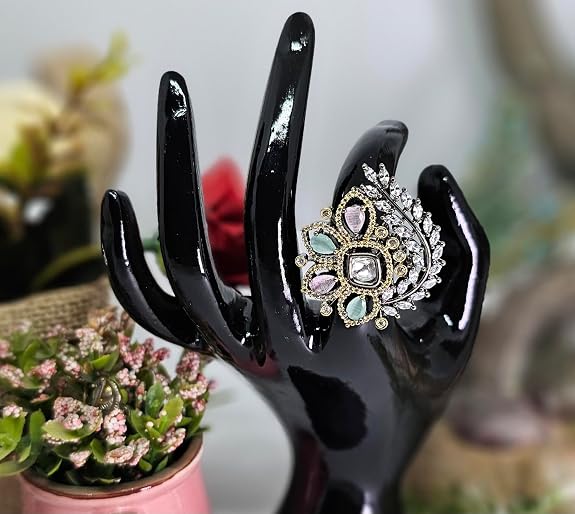 Bridal Zircon Ring| Multicolor Traditional Statement Ring - Image 4