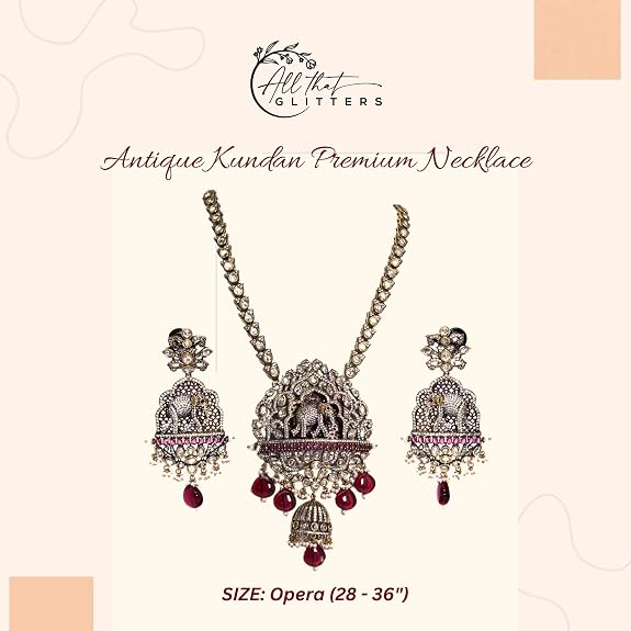 Elephant Kundan Necklace | Traditional Jewellery - Image 4